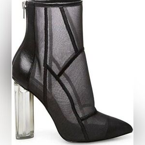 Steve Madden Black Mesh Heeled Boots